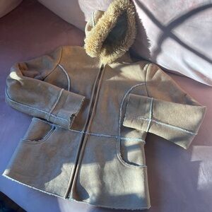 VINTAGE Y2K LEI Women's Faux Suede Sherpa Lined Collared Shearling Jacket Small